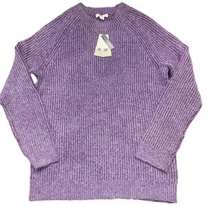 NWT Nordstrom BP ribbed purple crewneck sweater. Size XS.